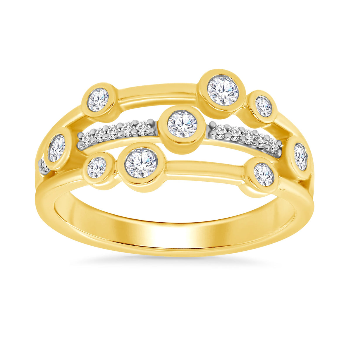 9ct gold diamond set &#39;bubble&#39; style ring 0.30ct
