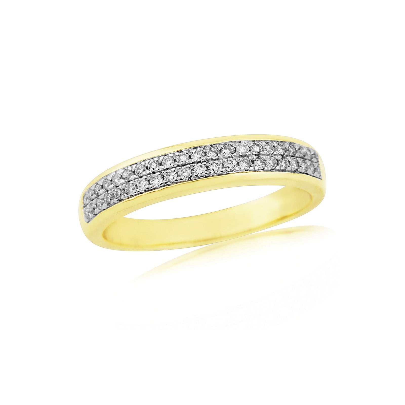 9ct gold two row diamond set half eternity ring 0.21ct