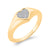 9ct gold heart shape diamond set pinky ring 0.04ct