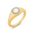 9ct gold round shape diamond set pinky ring 0.04ct