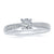 9ct white gold single stone miracle plate diamond ring with diamond set shoulders 0.26ct