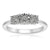 9ct white gold 3 stone miracle plate diamond ring 0.25ct