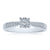 9ct white gold single stone miracle plate diamond ring with diamond shoulders 0.33ct