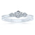 9ct white gold 3 stone miracle plate diamond ring 0.15ct