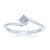 9ct white gold single stone miracle diamond crossover ring 0.05ct