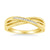 9ct gold channel set diamond crossover ring 0.05ct
