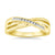 9ct gold channel set diamond crossover ring 0.10ct