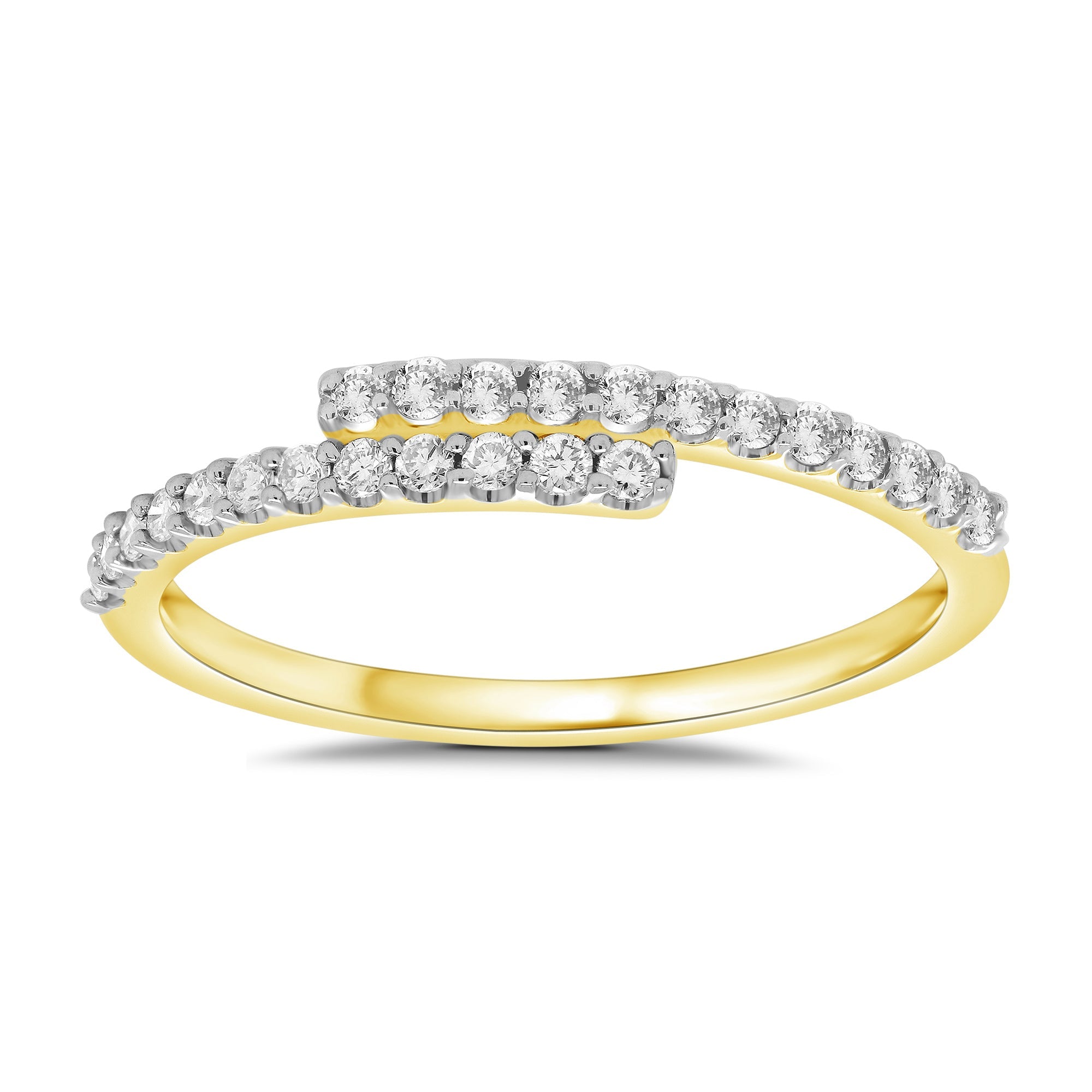 9ct gold diamond set crossover half eternity ring 0.25ct