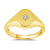 9ct gold diamond set oval ladies signet ring 0.01ct