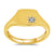 9ct gold diamond set cushion shape ladies signet ring 0.01ct