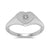 9ct white gold diamond set heart shape ladies signet ring 0.01ct