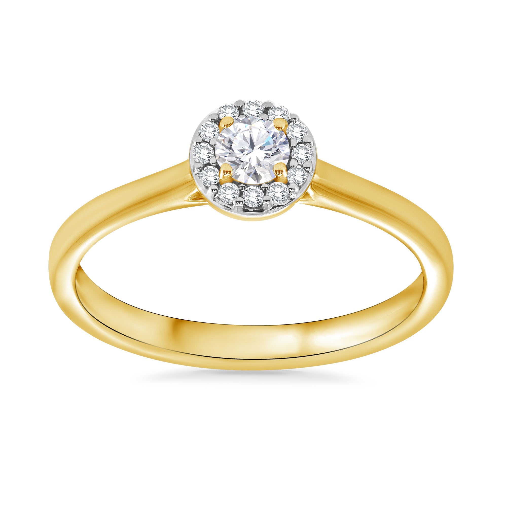 9ct gold diamond set halo cluster ring 0.25ct