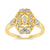 9ct gold art deco style diamond ring 0.20ct