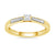 9ct gold princess cut single stone diamond ring with diamond set shoulders 0.16ct