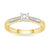 9ct gold princess cut single stone diamond ring with diamond set shoulders 0.33ct