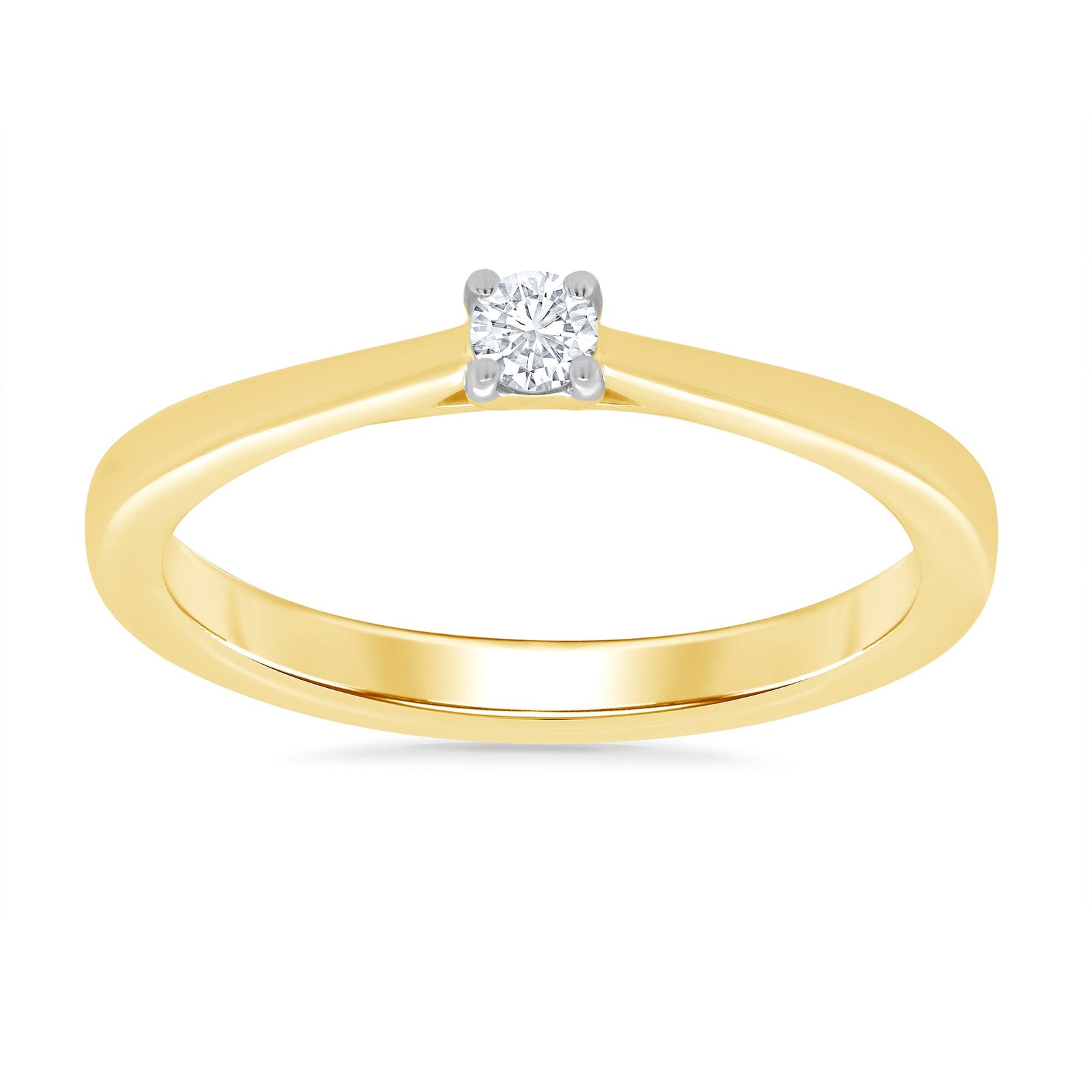 9ct gold single stone diamond ring 0.10ct