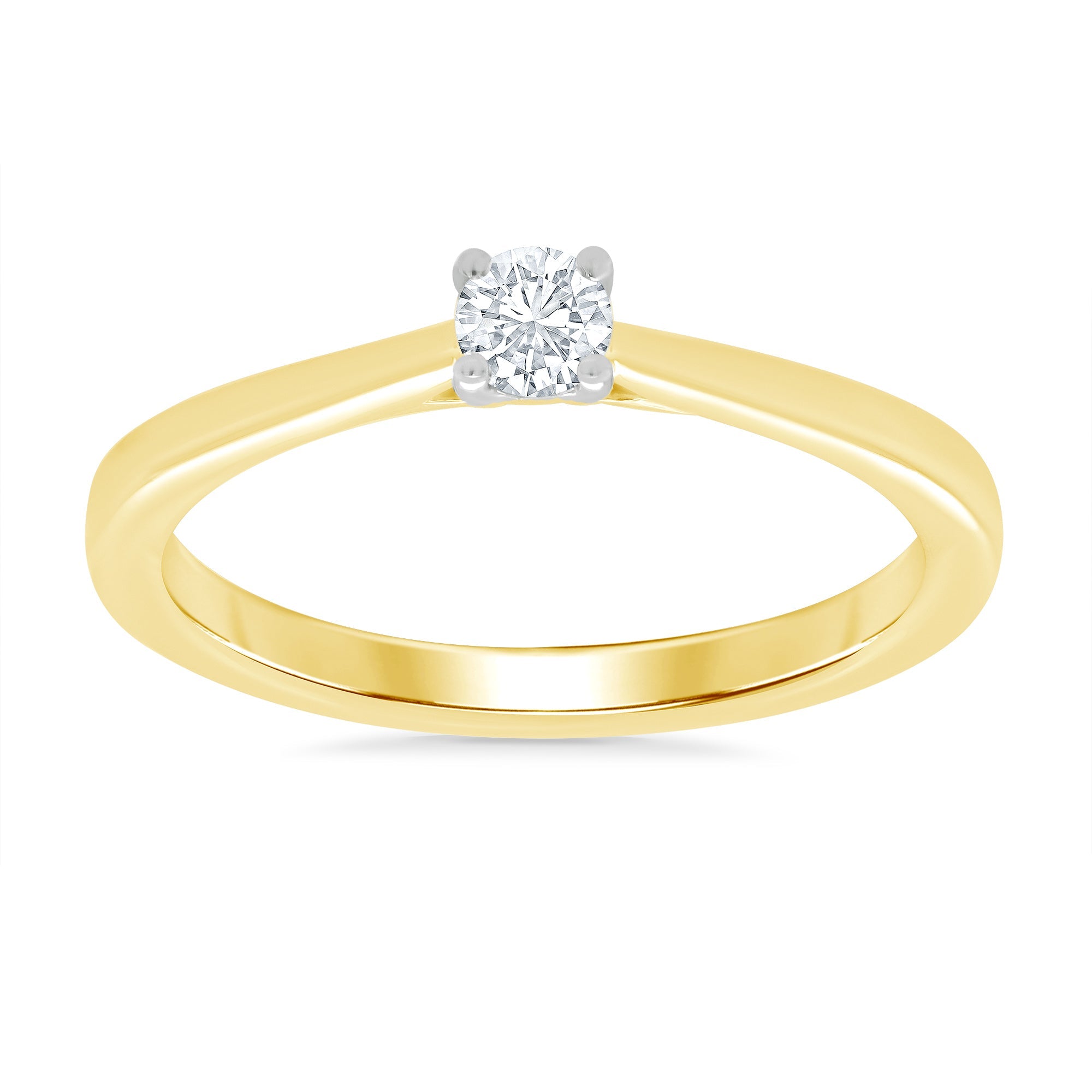 9ct gold single stone diamond ring 0.15ct