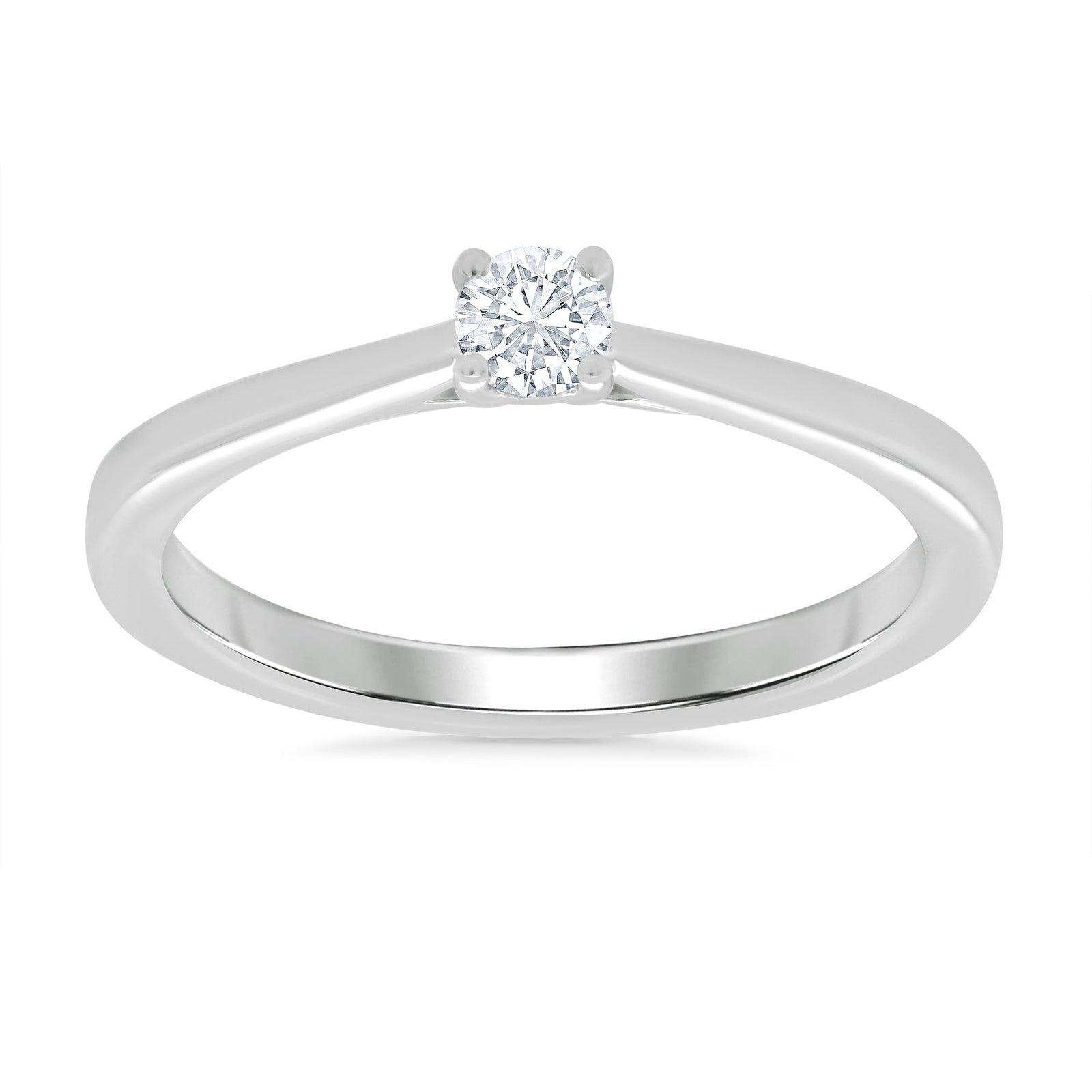 9ct white gold single stone diamond ring 0.15ct