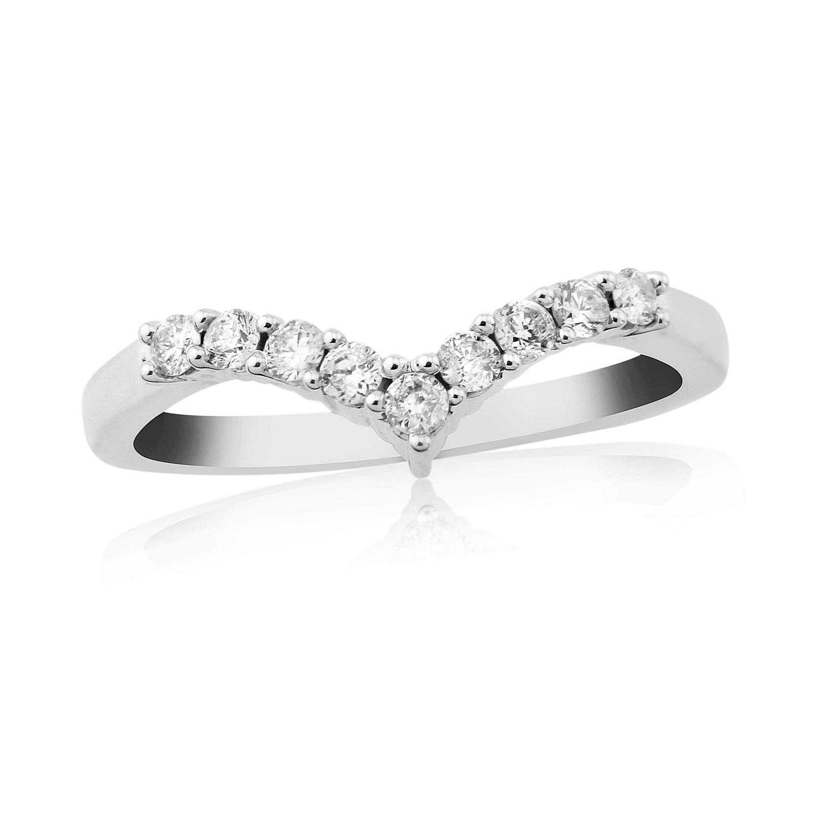 Platinum claw set diamond half et ring 0.25ct H/Si