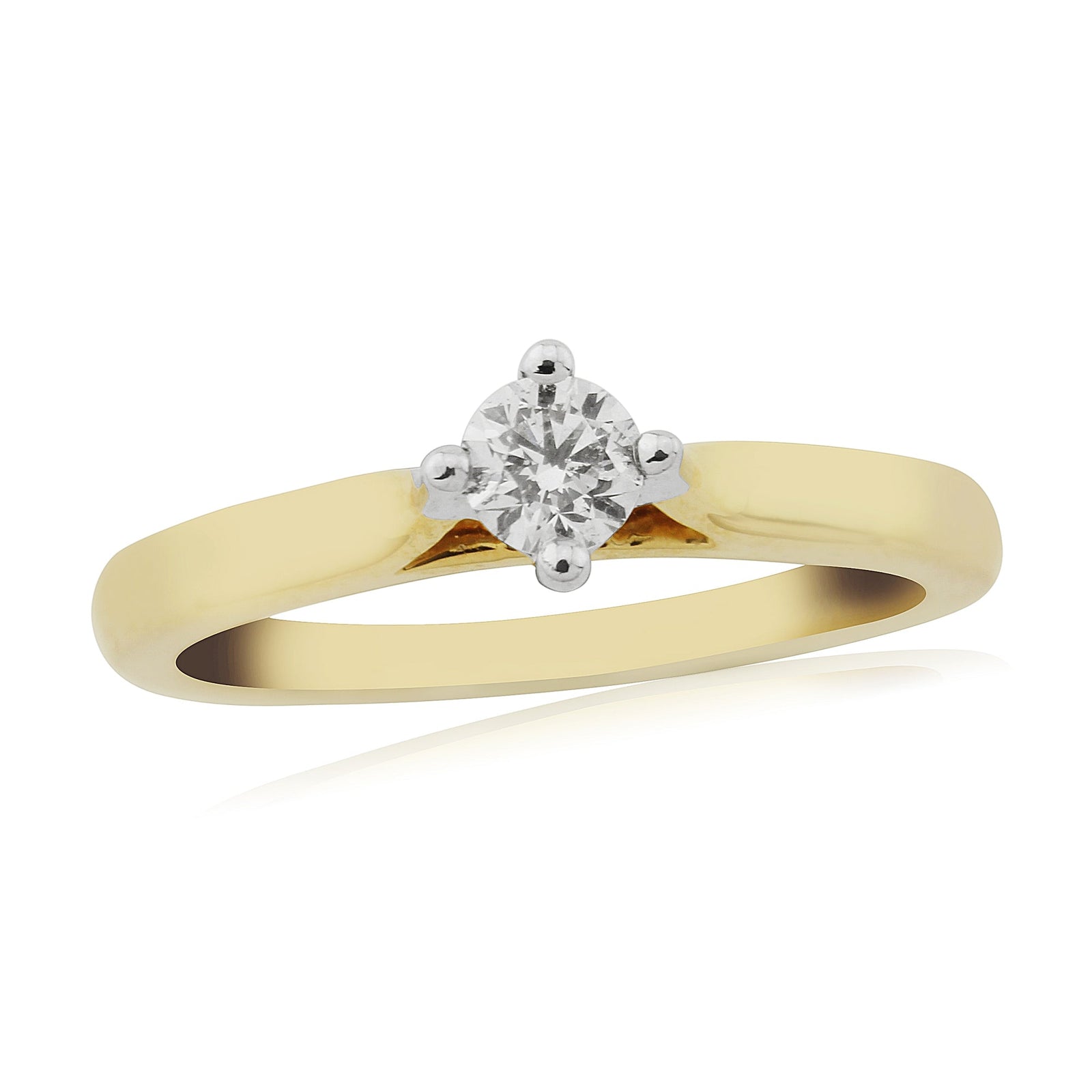 9ct gold four claw single stone diamond ring 0.25ct
