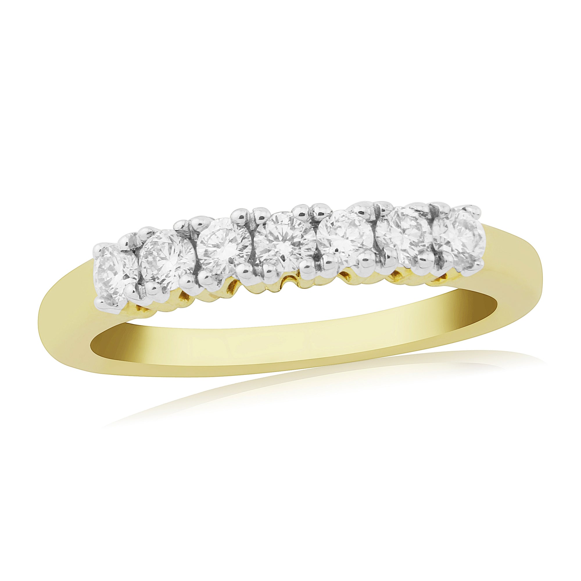 9ct gold seven stone diamond ring 0.33ct