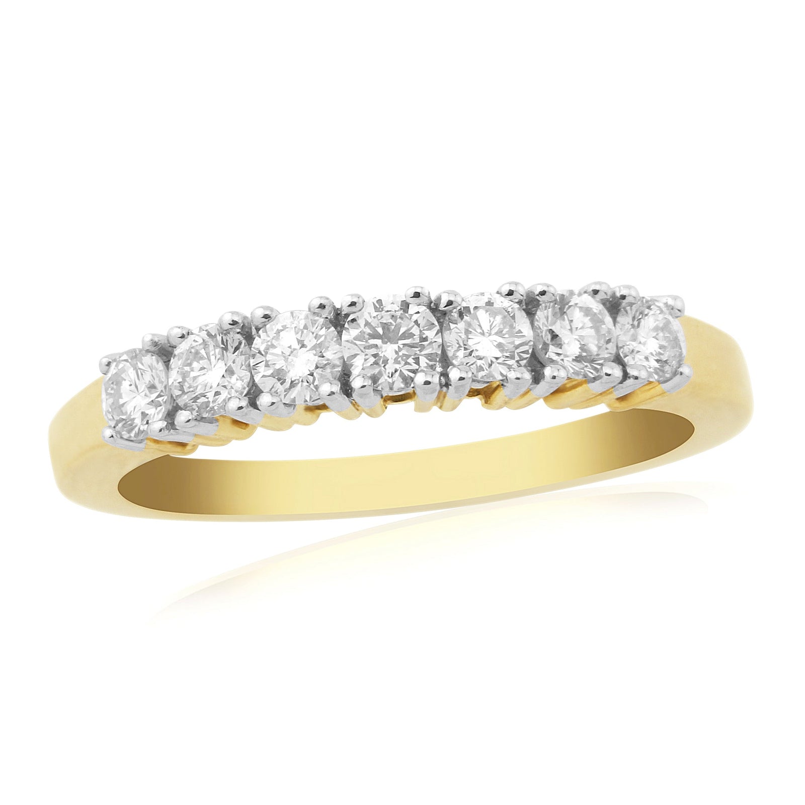 9ct gold seven stone diamond ring 0.50ct