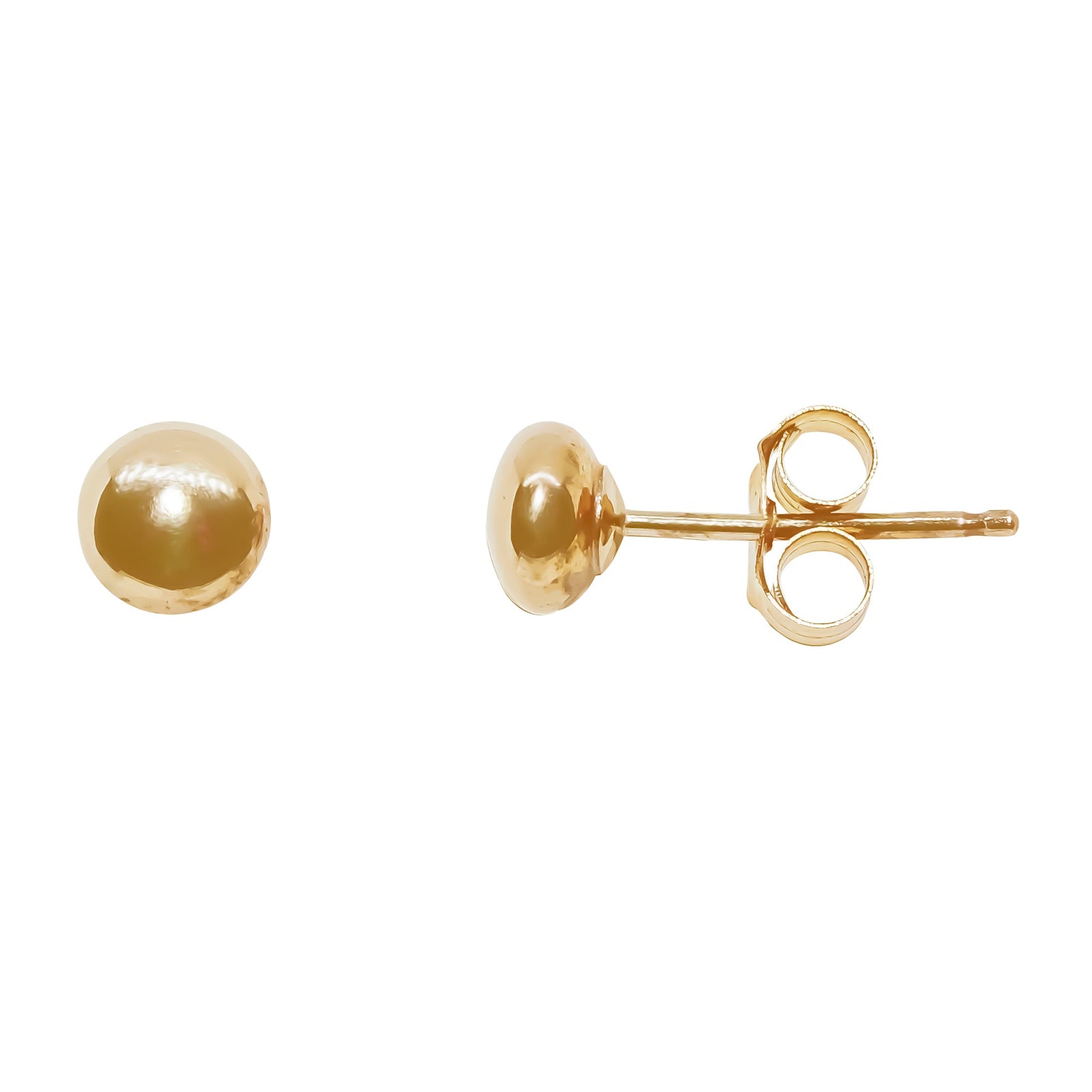 9ct gold 4mm bouton stud earrings