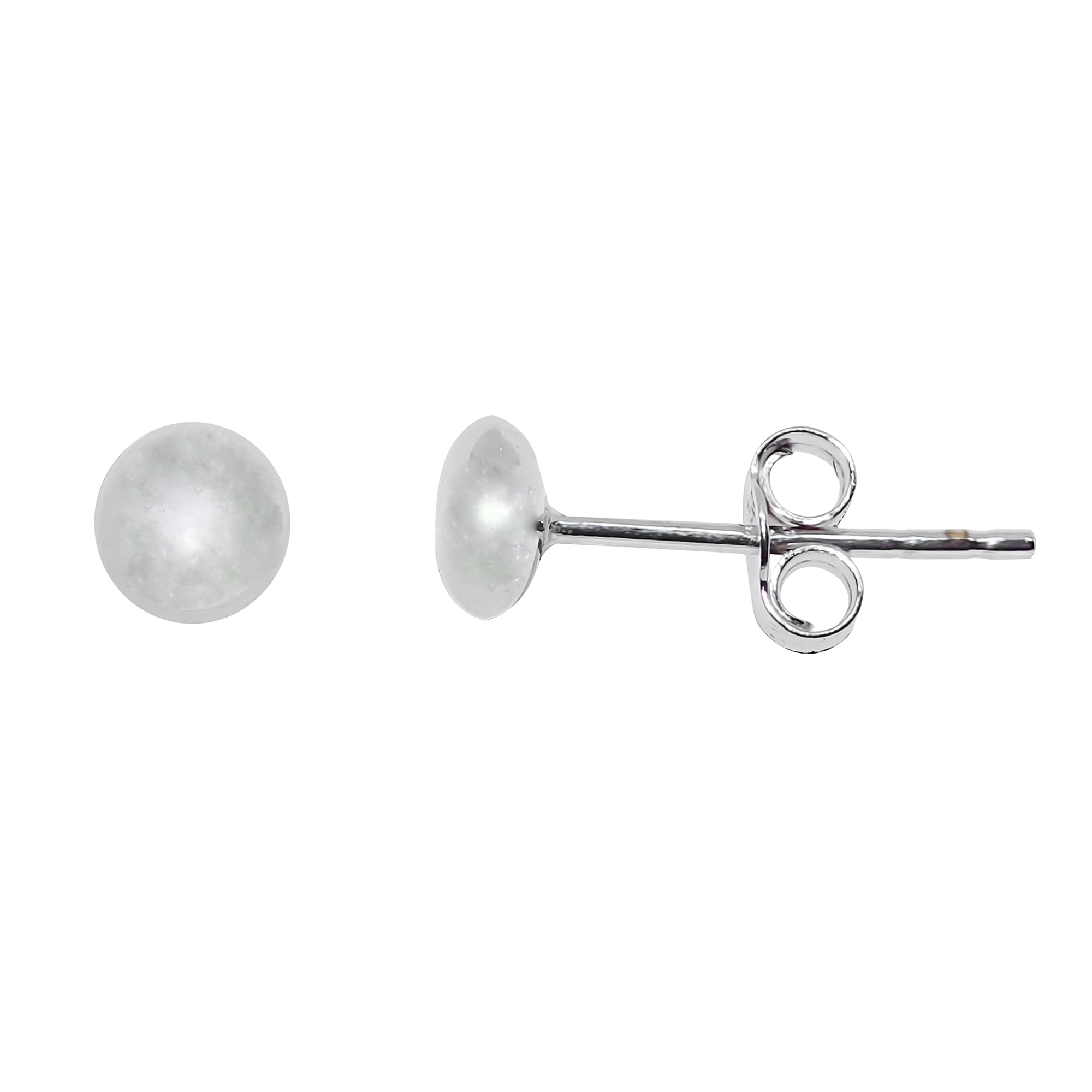 9ct white gold 4mm bouton stud earrings