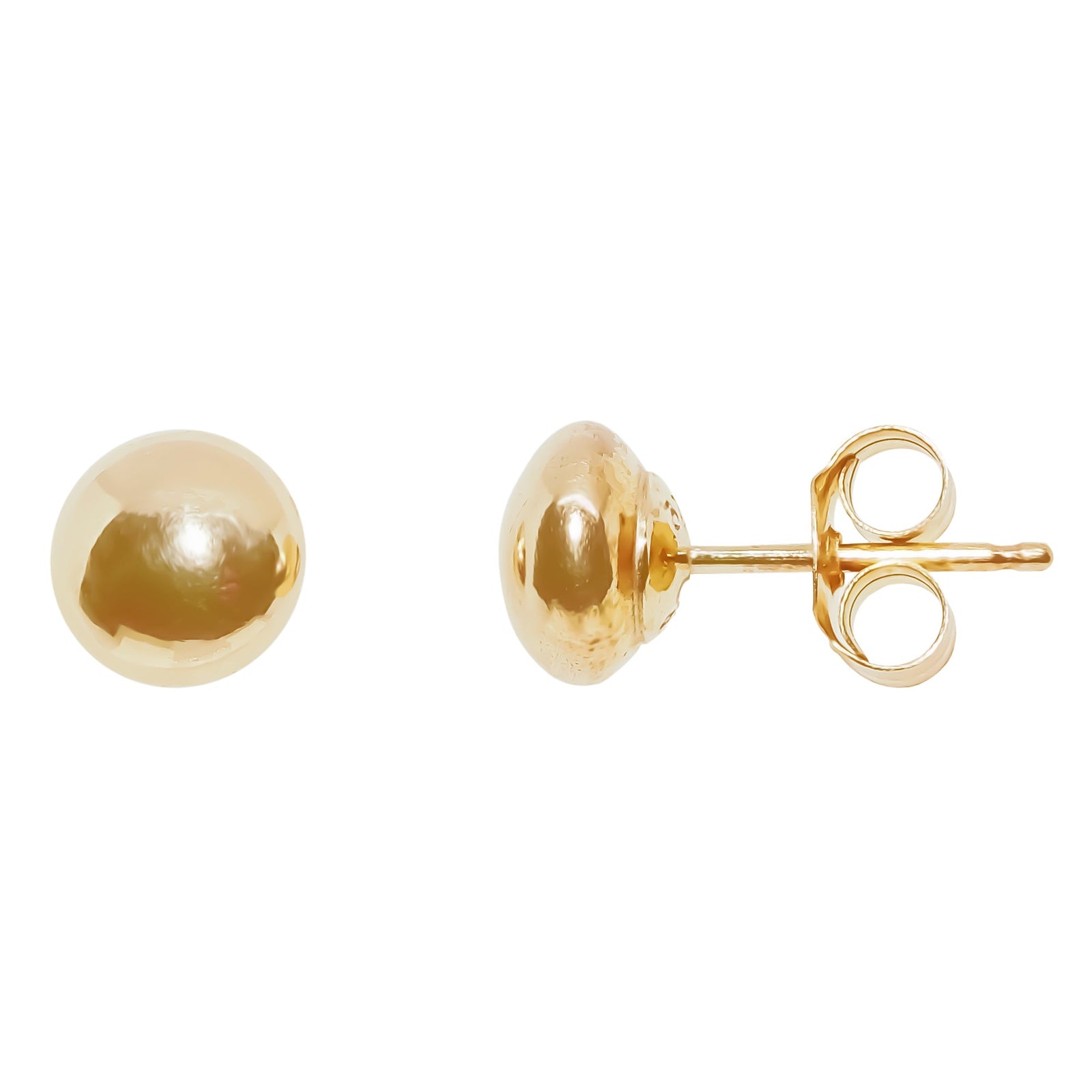 9ct gold 5mm bouton stud earrings