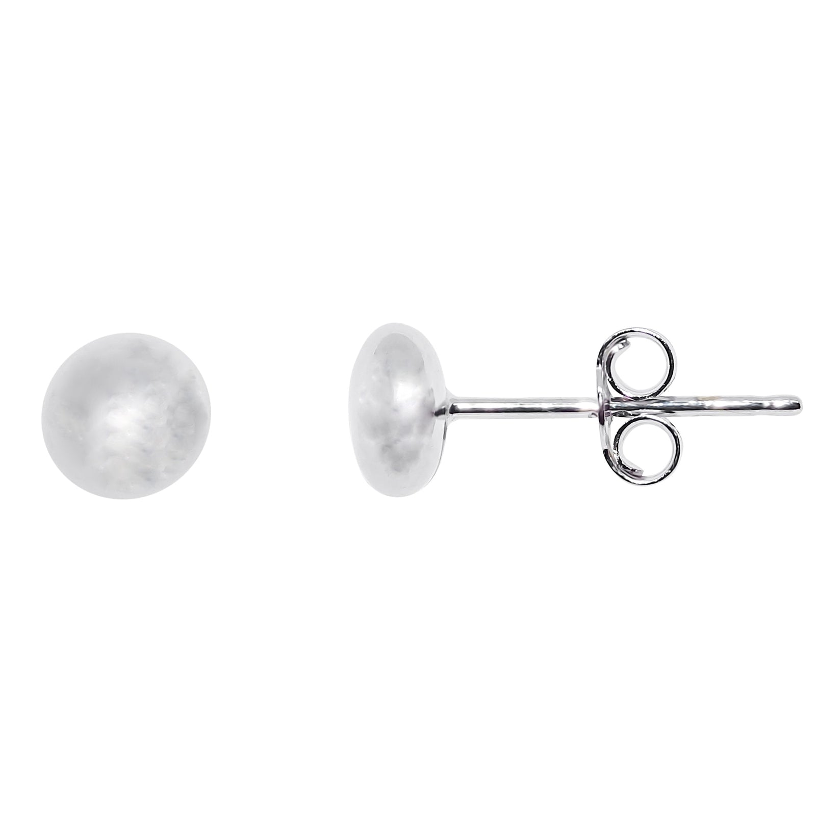 9ct white gold 5mm bouton stud earrings