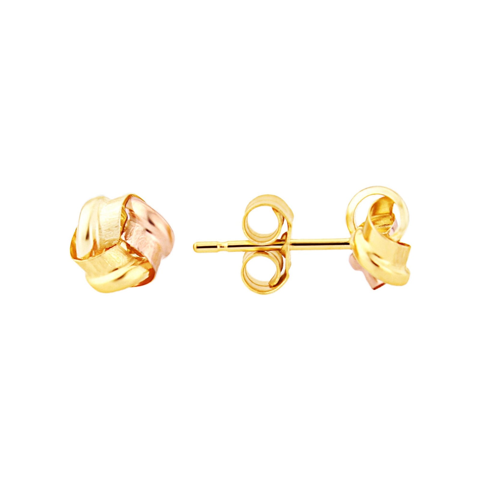 9ct m/c gold  frosted knot studs