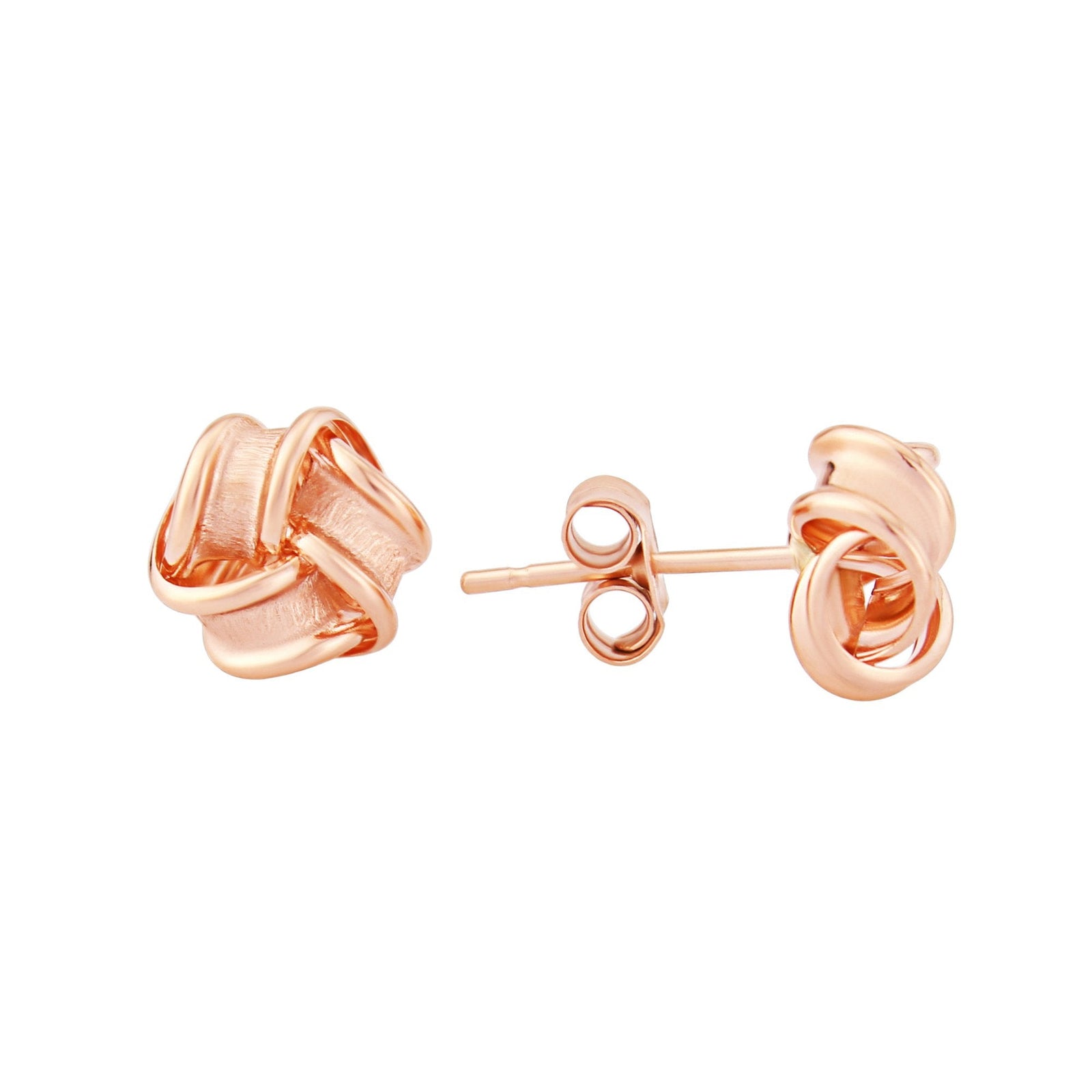 9ct rose gold knot stud earings