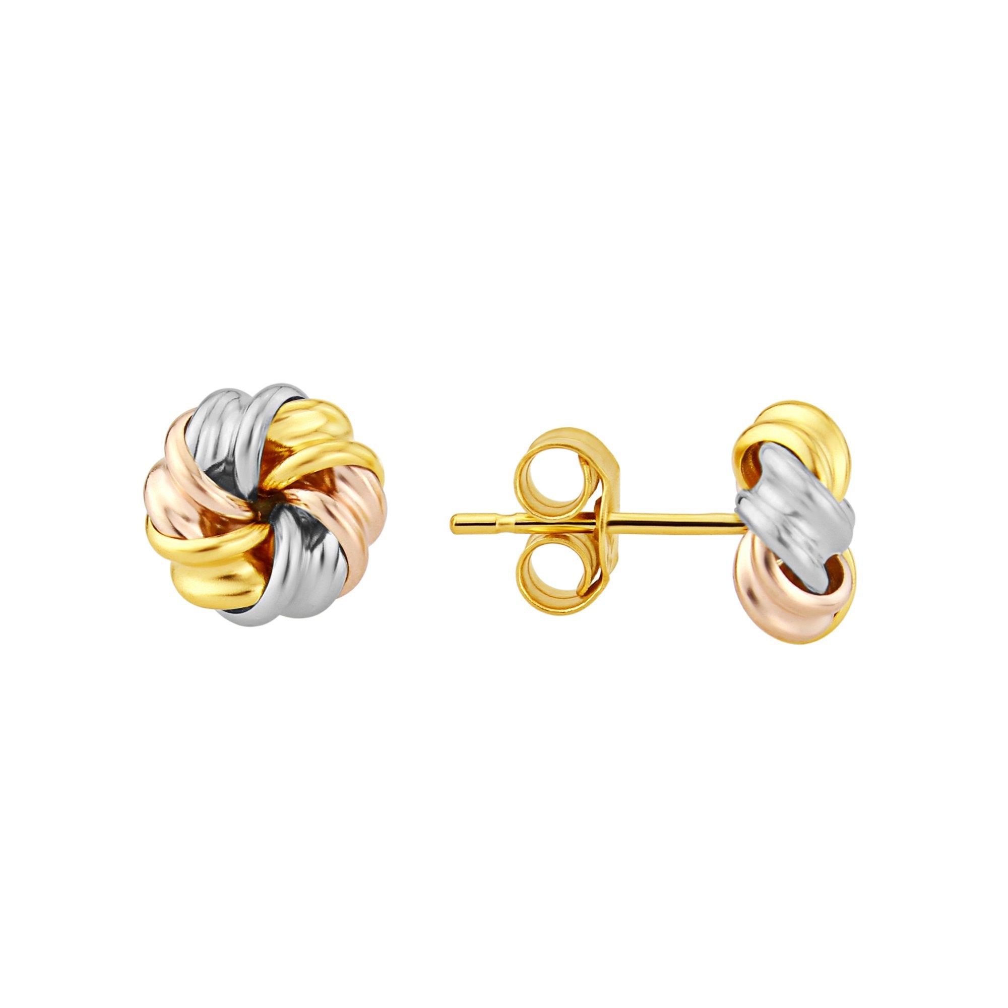 9ct gold knot stud earrings