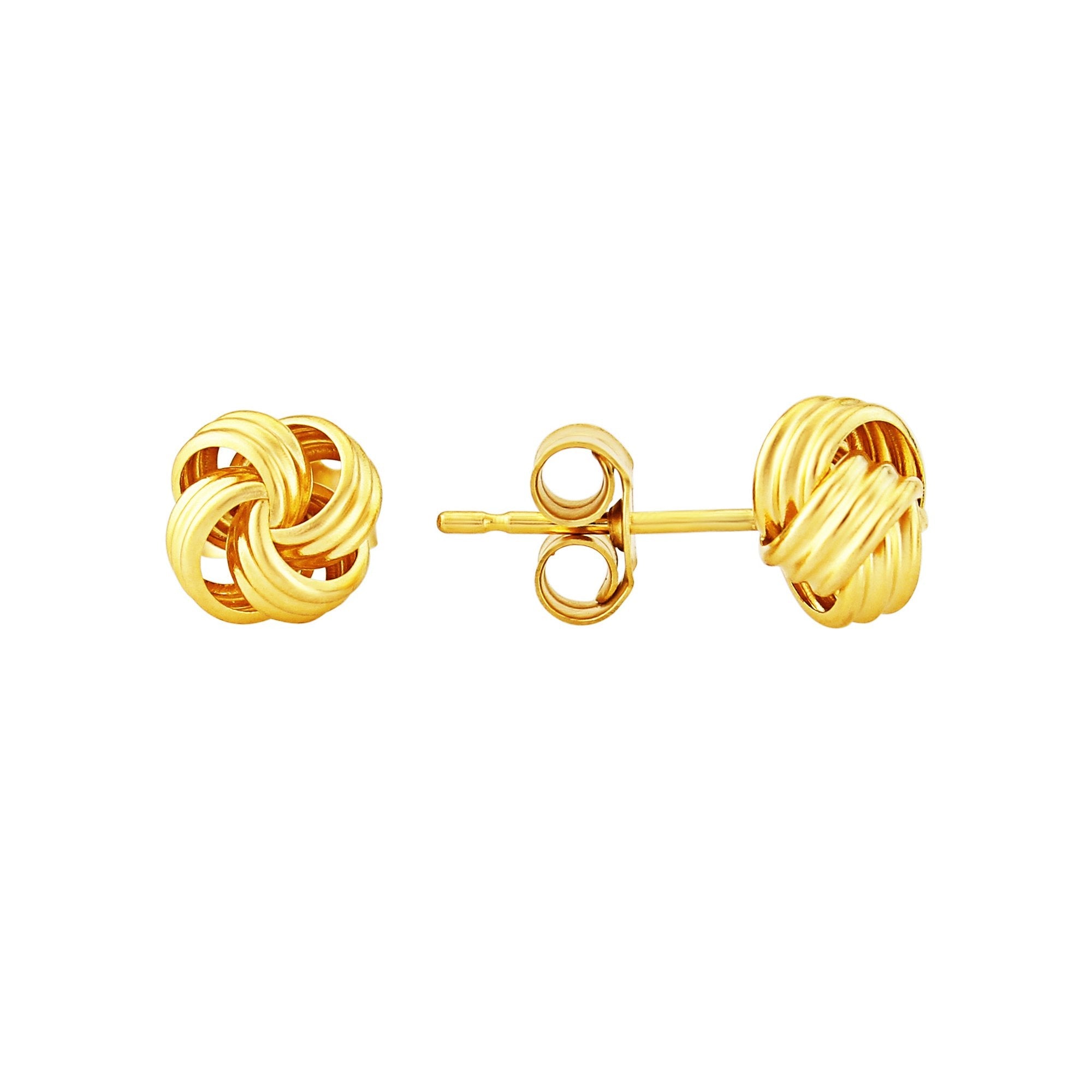 9ct yellow gold knot studs