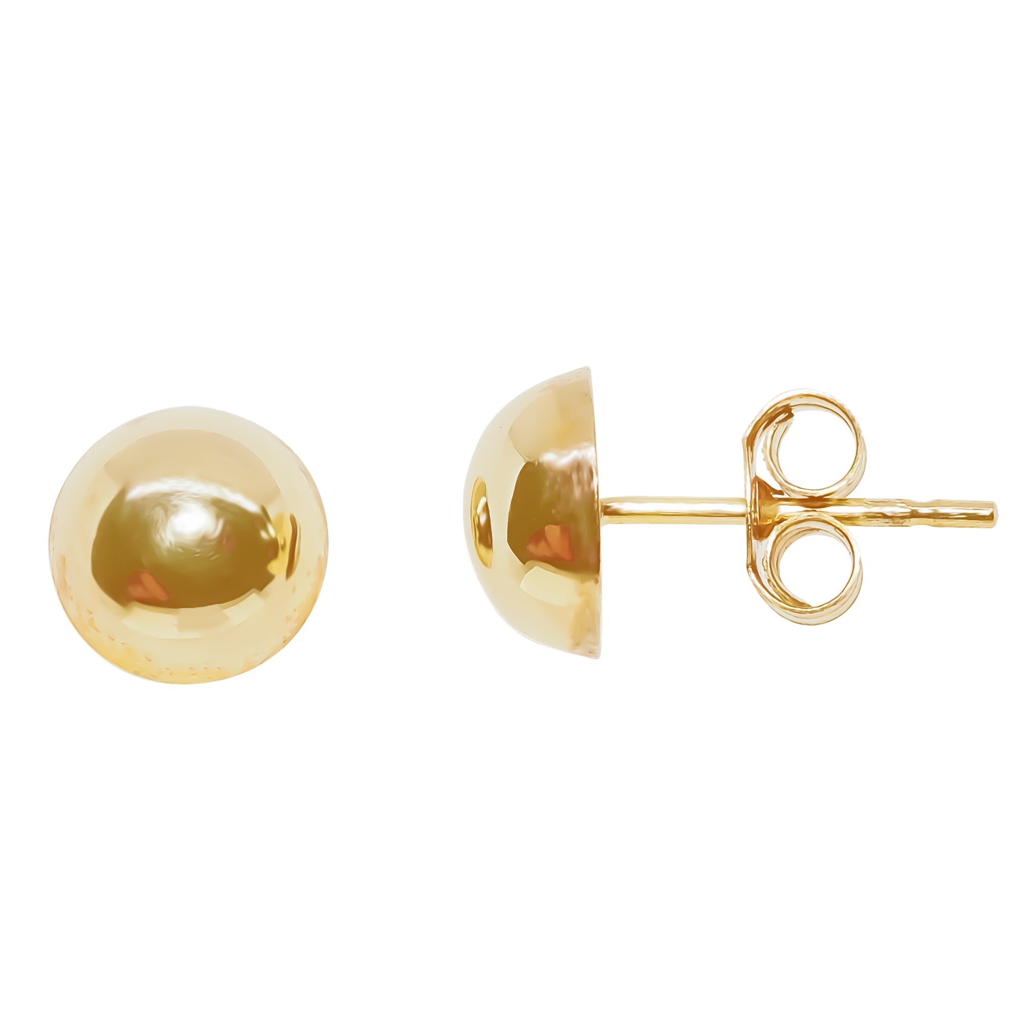 9ct gold 7mm dome stud earrings