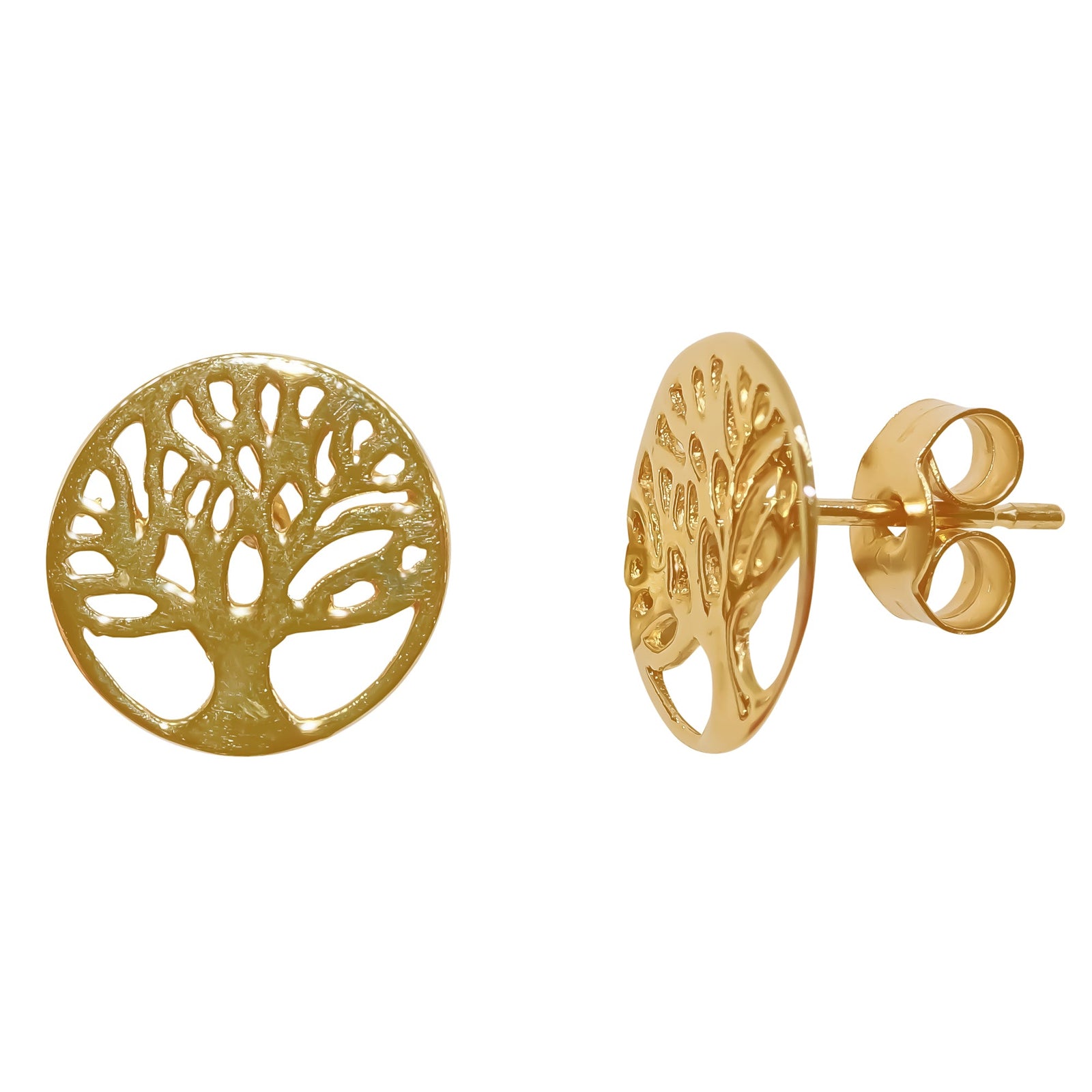9ct gold tree of life stud earrings