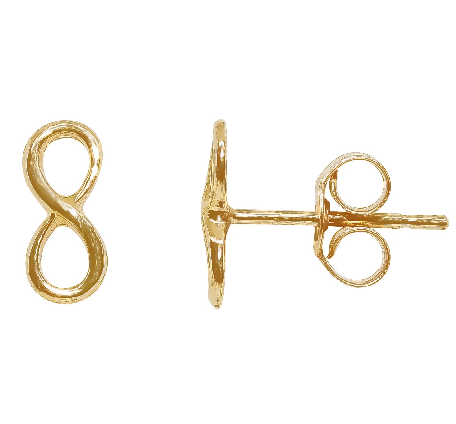 9ct gold small infinity stud earrings