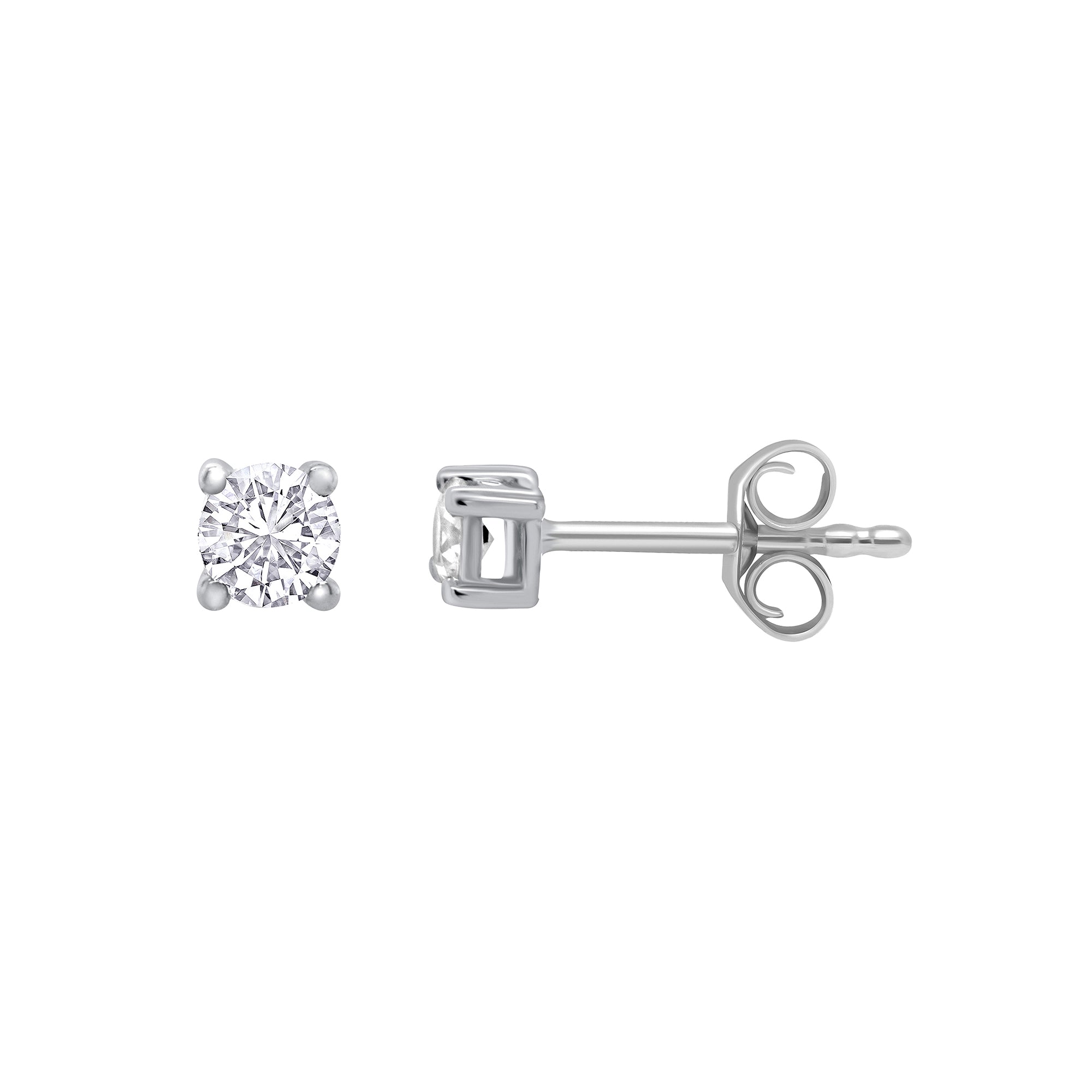 Platinum claw set diamond stud earrings 0.15ct H/Si