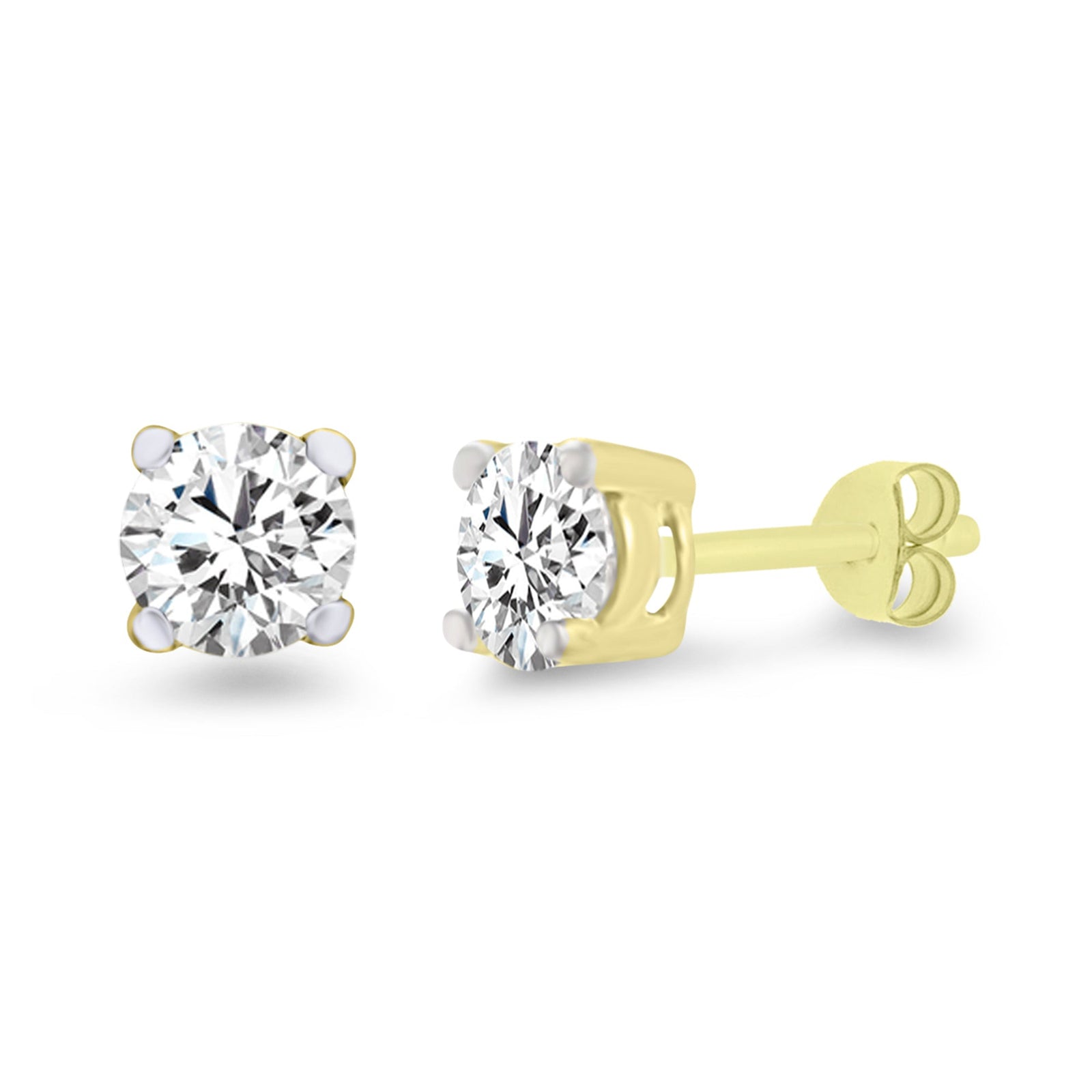 9ct gold four claw diamond stud earrings 0.20ct