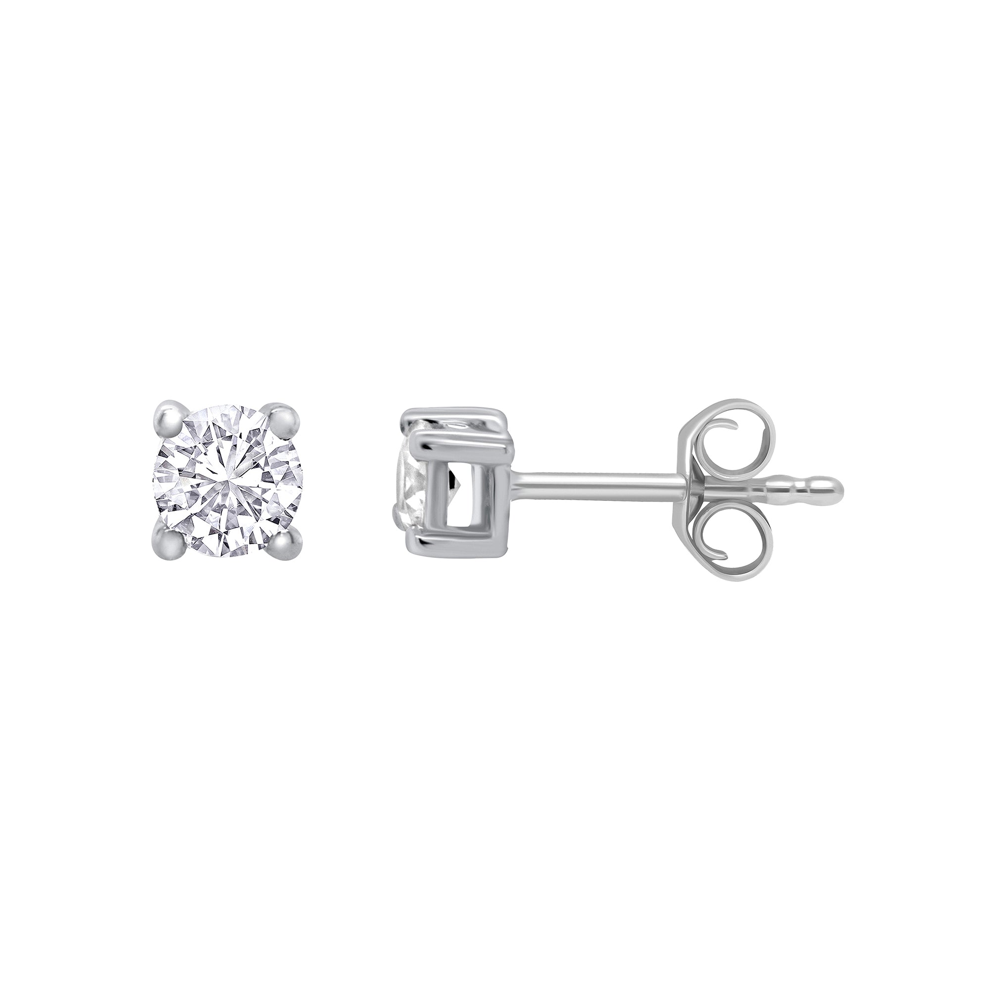 Platinum claw set diamond stud earrings 0.25ct H/Si