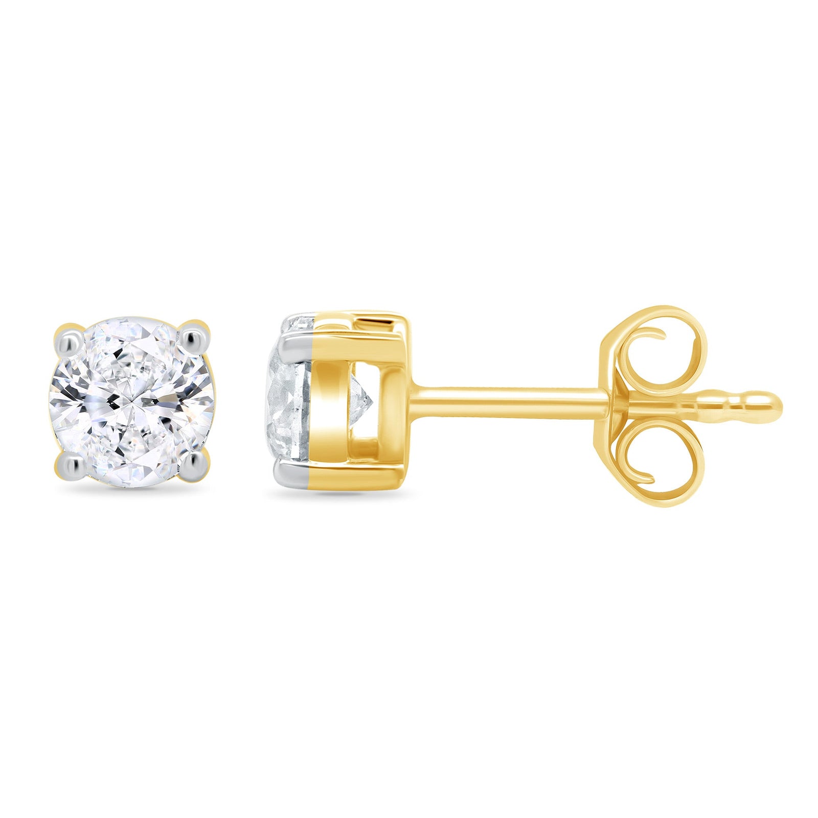 9ct gold four claw diamond stud earrings 0.25ct