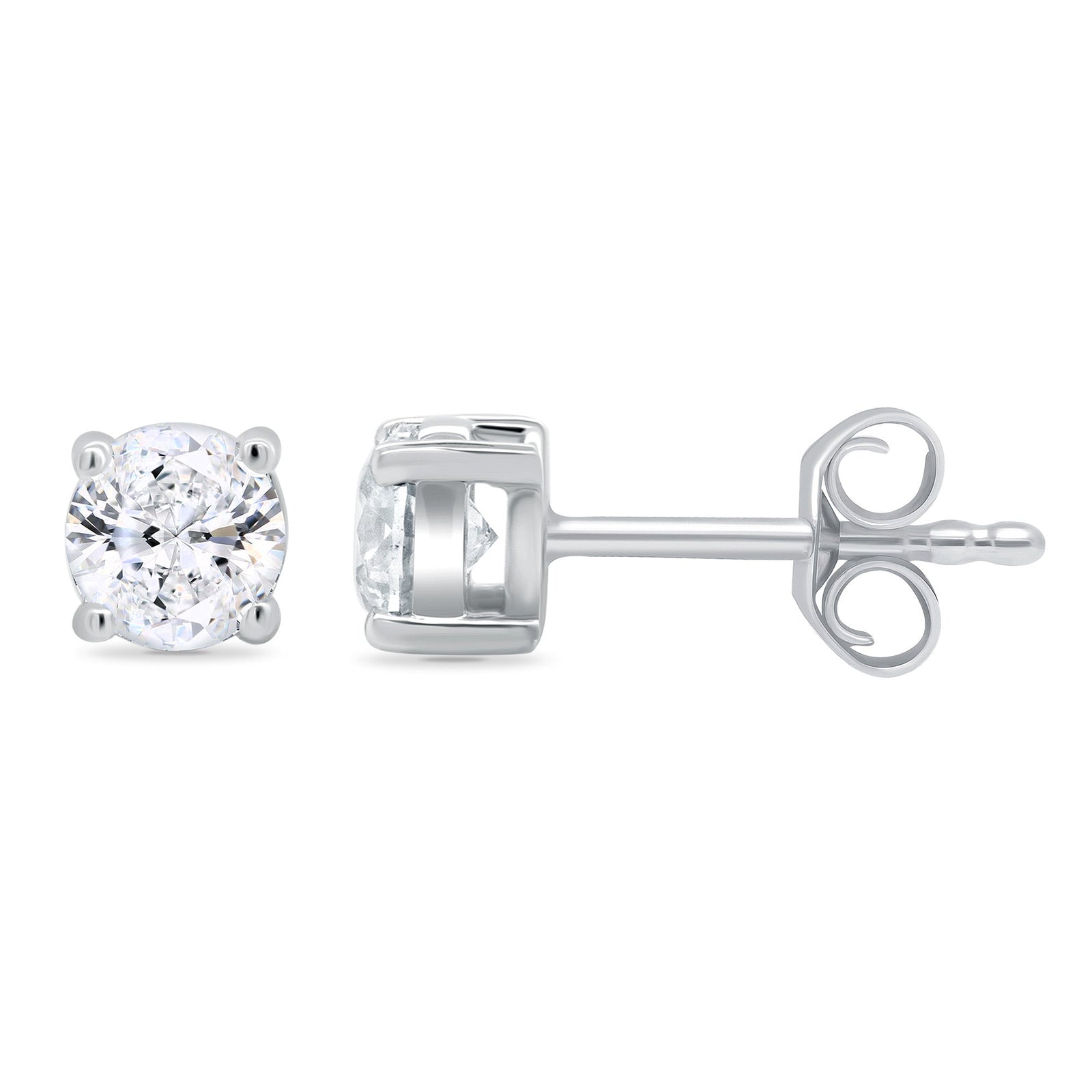 9ct white gold four claw diamond stud earrings 0.25ct