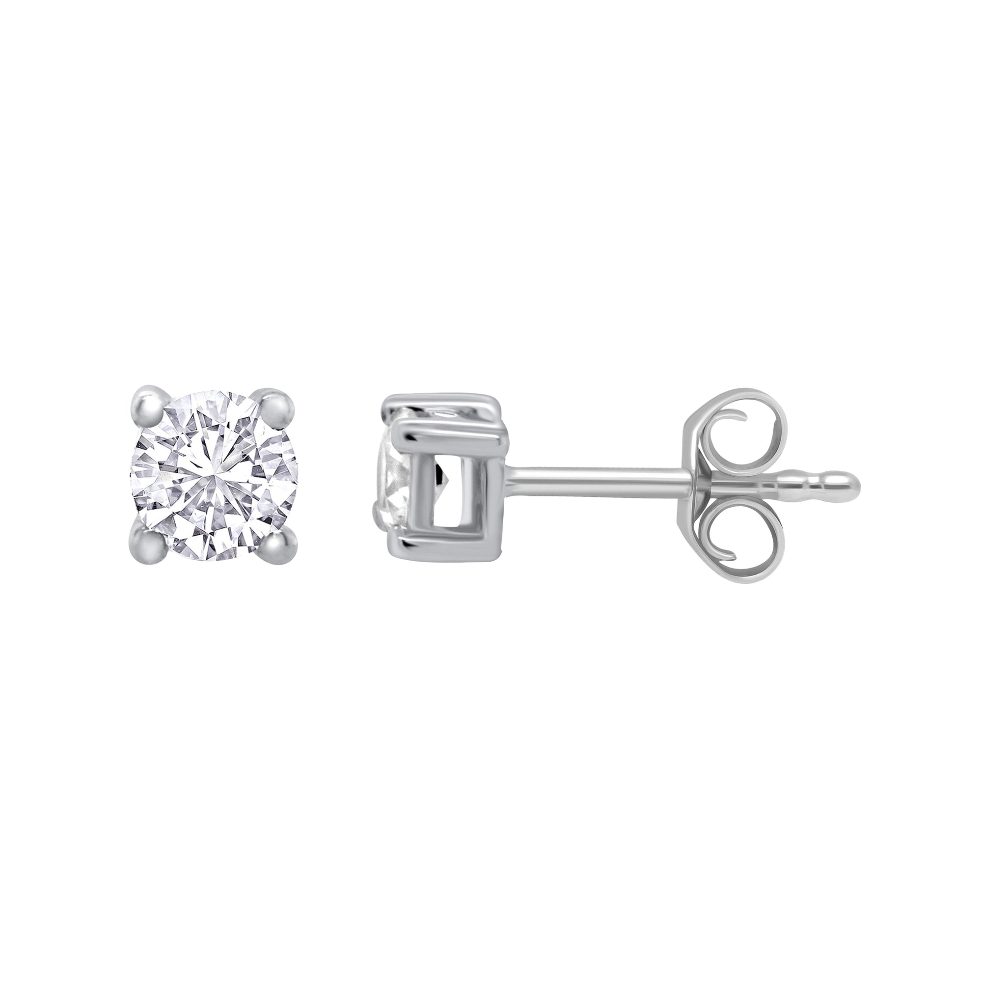 Platinum claw set diamond stud earrings 0.33ct H/Si