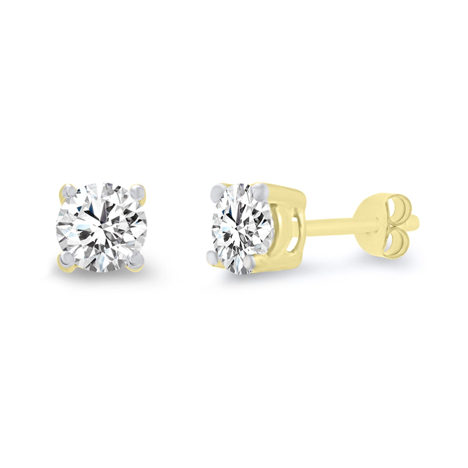 18ct gold four claw diamond stud earrings 0.40ct