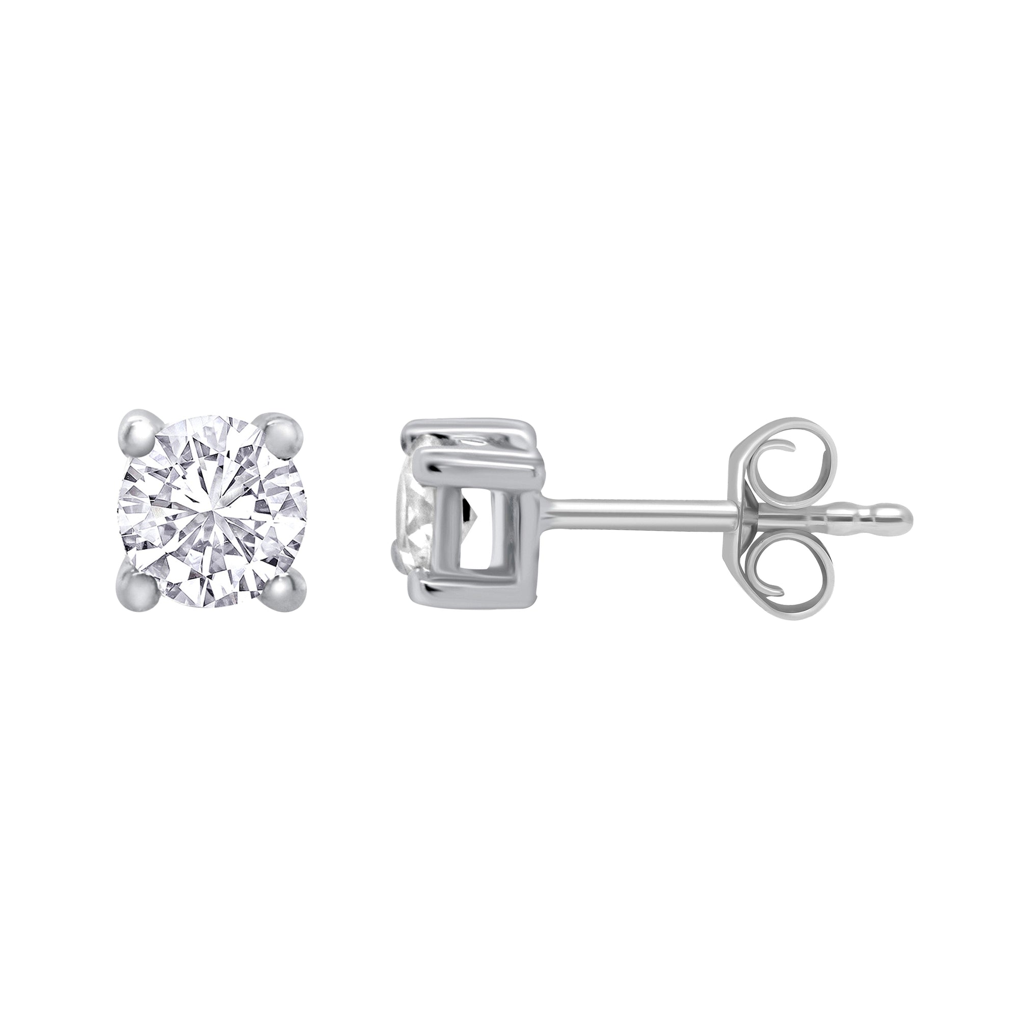 Platinum claw set diamond stud earrings 0.40ct H/Si