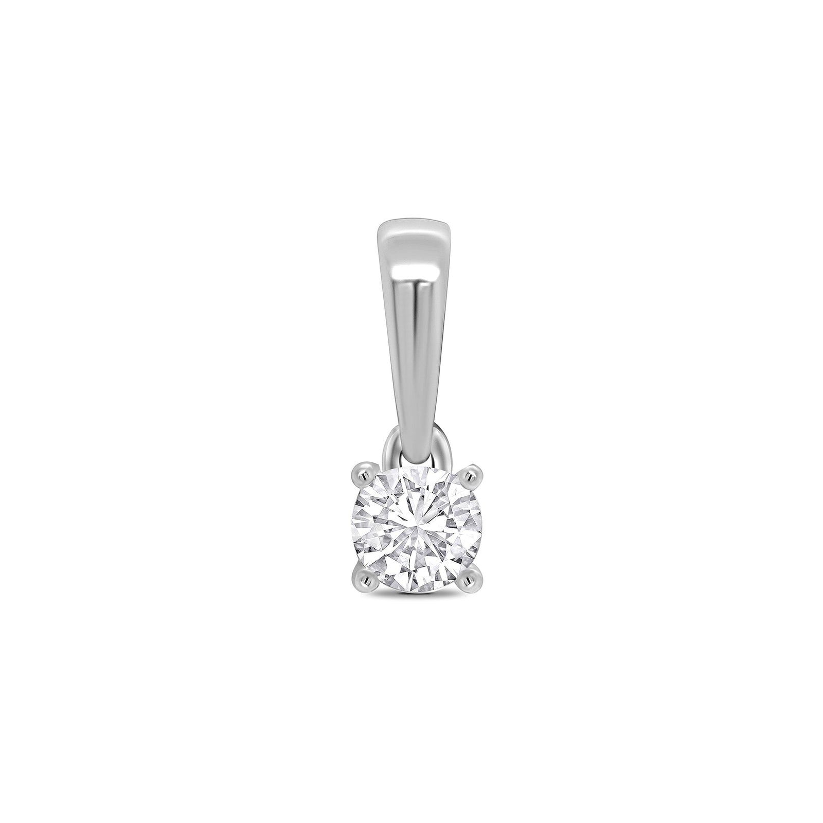 Platinum claw set diamond pendant 0.10ct H/Si