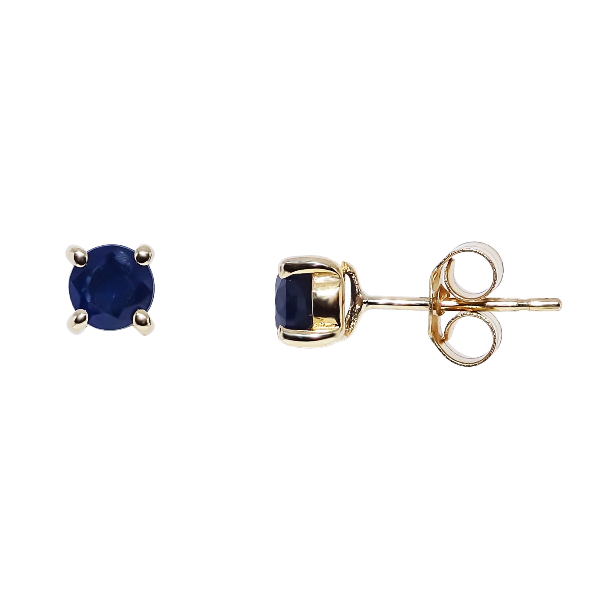 9ct gold 4mm sapphire stud earrings