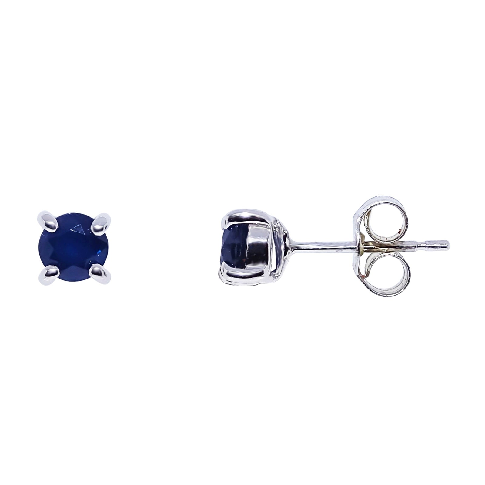 9ct white gold 4mm sapphire stud earrings