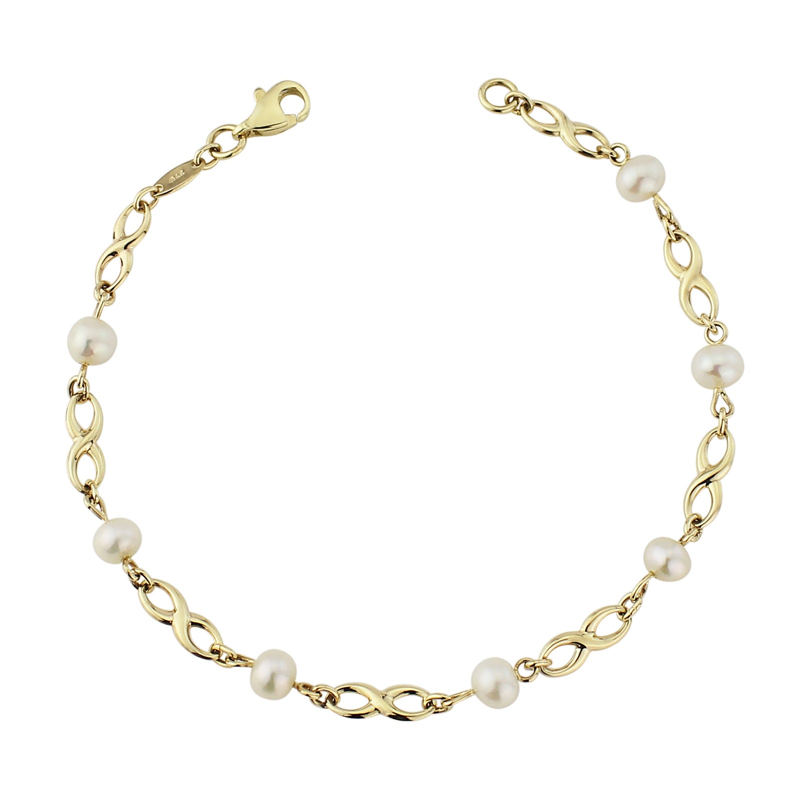 9ct gold & pearl bracelet