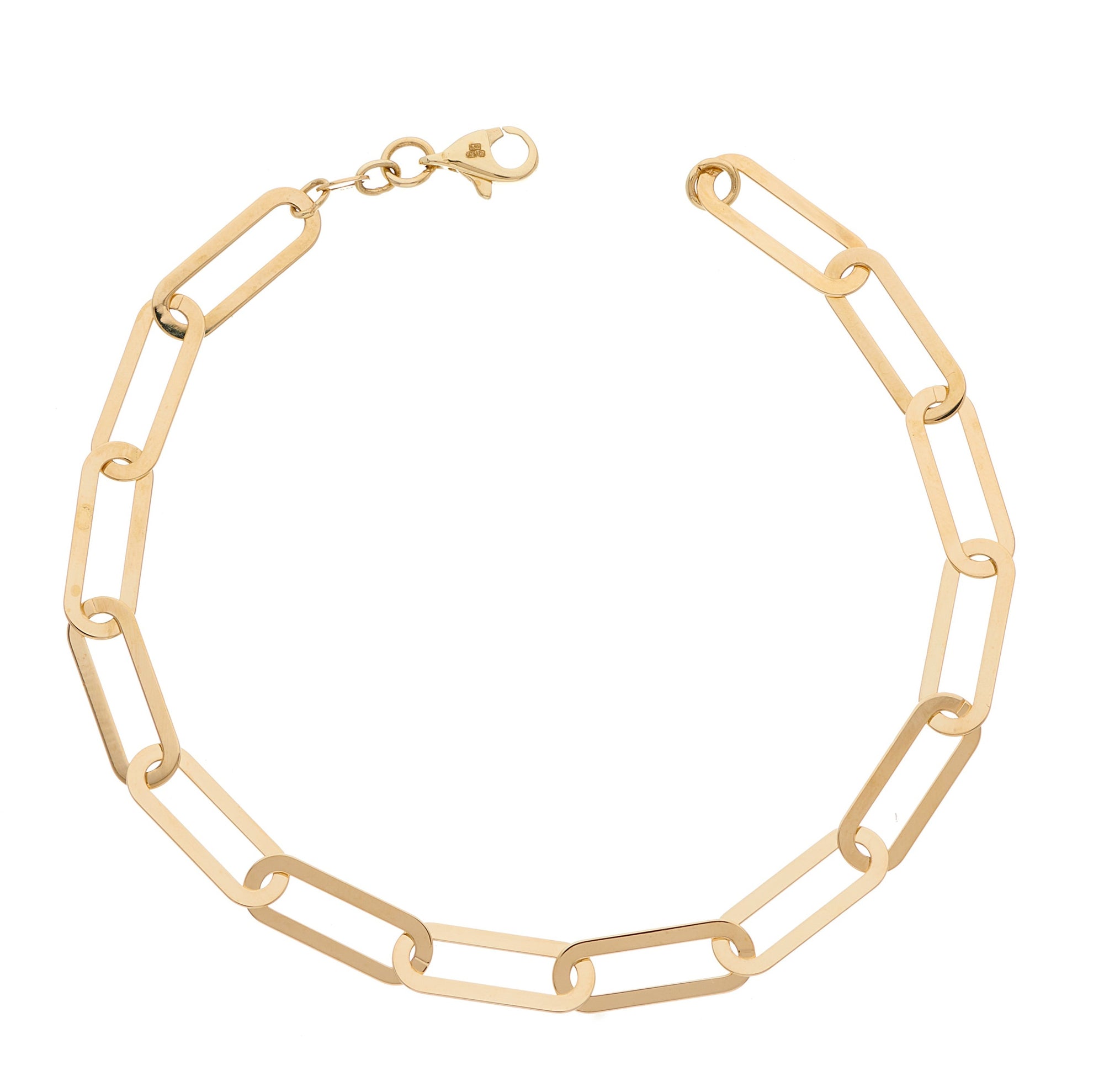 9ct gold paper link bracelet